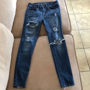 American Eagle dark wash ripped jeans